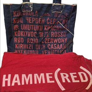 Vintage GAP Product Red Denim Tote and Scarf -Hamme(red).